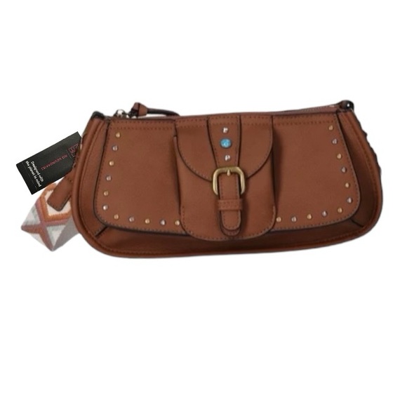 Buckled Detailed Saddle Cognac Mini Shoulder Bag - Picture 8 of 8